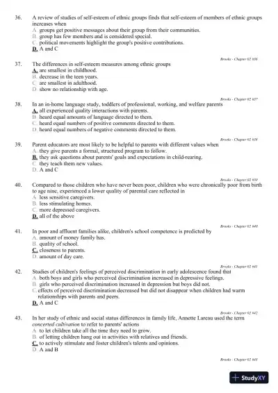 The Process of Parenting 9th Edition Test Bank - Page 25 preview image