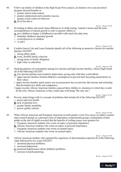 The Process of Parenting 9th Edition Test Bank - Page 26 preview image