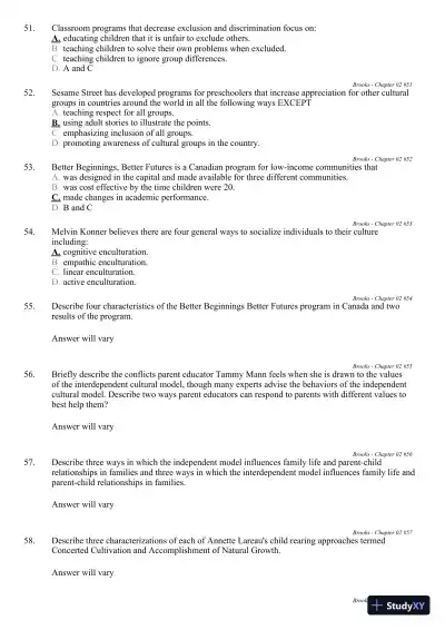 The Process of Parenting 9th Edition Test Bank - Page 27 preview image