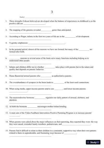 The Process of Parenting 9th Edition Test Bank - Page 30 preview image
