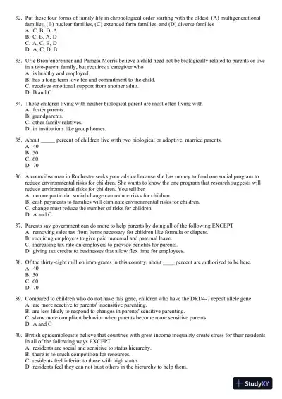 The Process of Parenting 9th Edition Test Bank - Page 4 preview image
