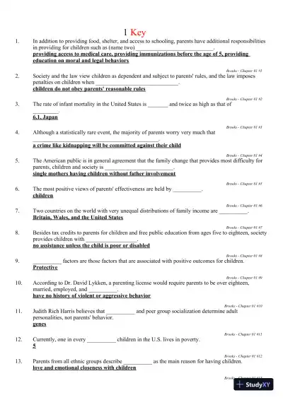 The Process of Parenting 9th Edition Test Bank - Page 8 preview image