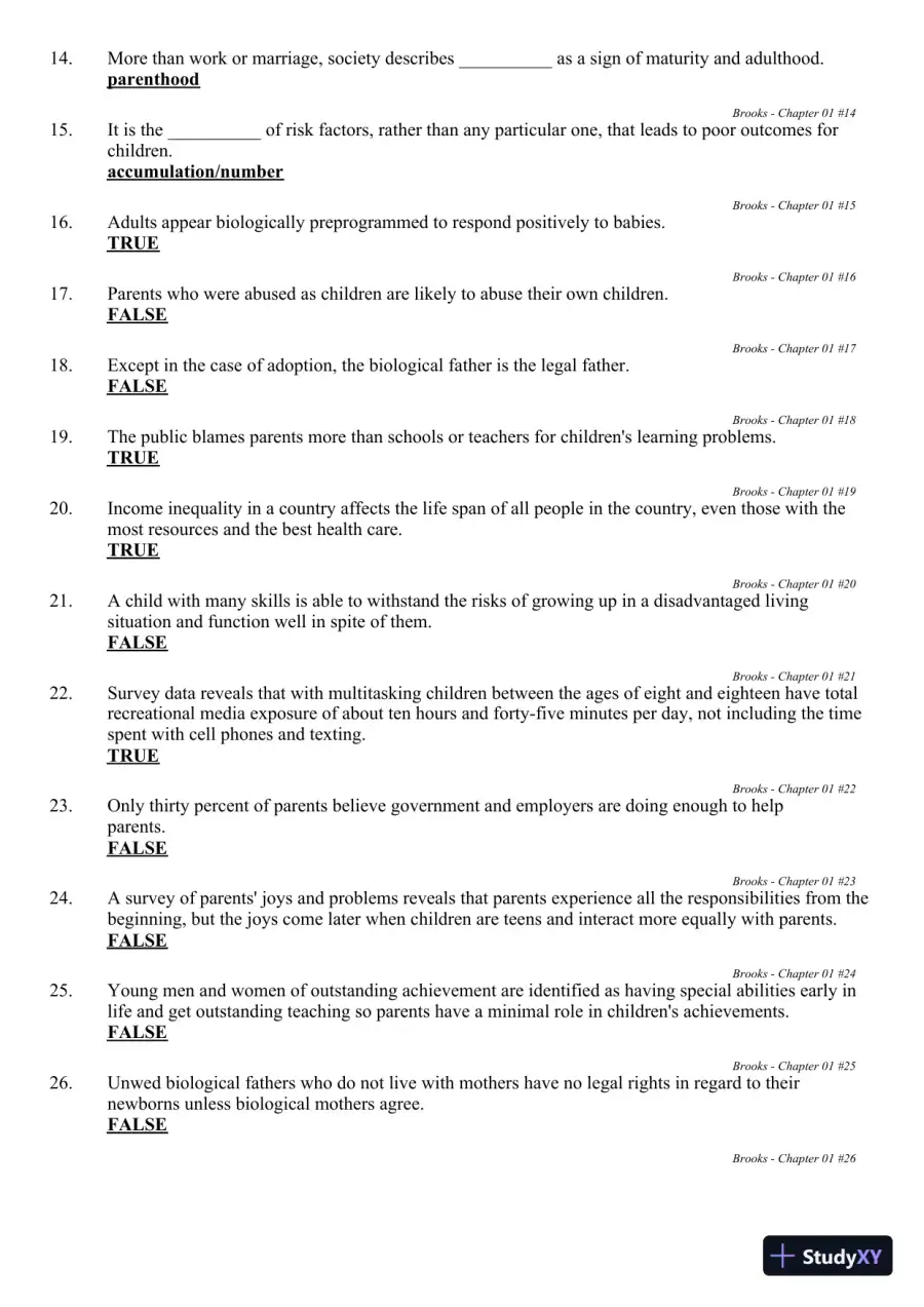 The Process of Parenting 9th Edition Test Bank, page 9