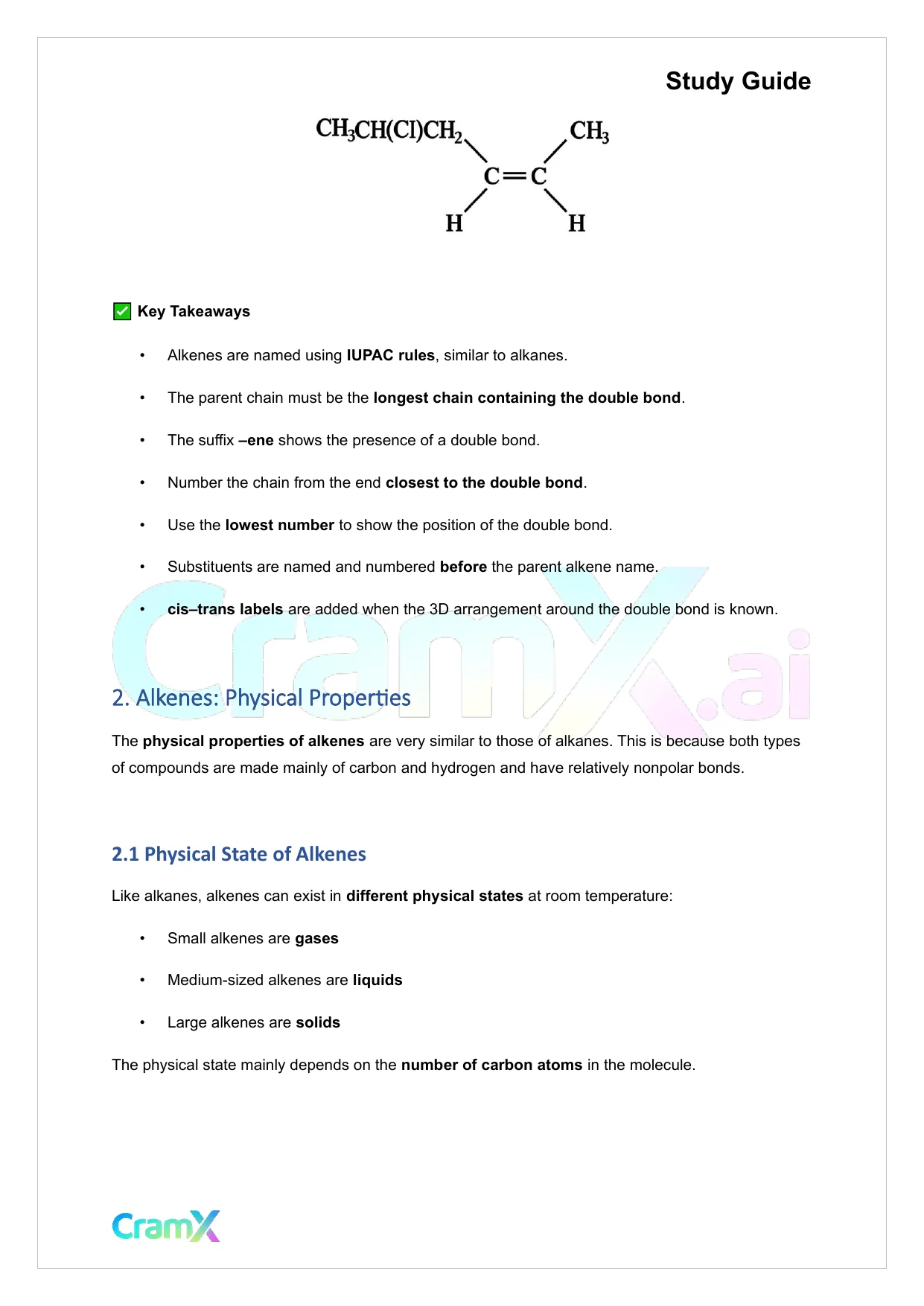 Organic Chemistry I - Structure and Properties of Alkenes - Page 3 preview image