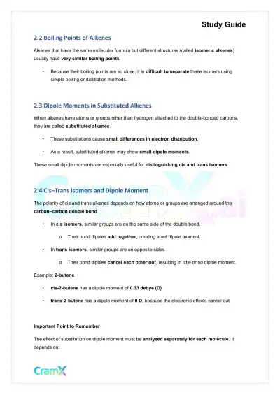 Organic Chemistry I - Structure and Properties of Alkenes - Page 4 preview image
