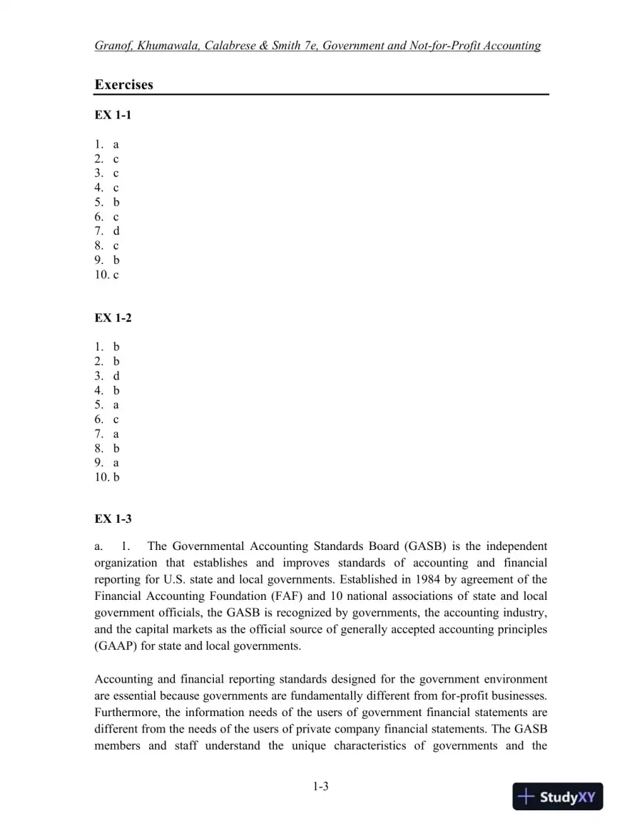 Government and Not-for-Profit Accounting, Binder Ready Version: Concepts and Practices, 7th Edition Solution Manual, page 4