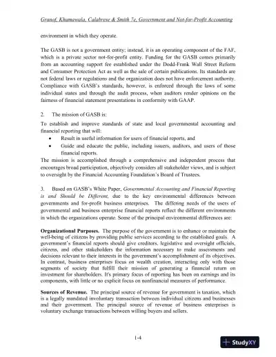 Government and Not-for-Profit Accounting, Binder Ready Version: Concepts and Practices, 7th Edition Solution Manual - Page 5 preview image