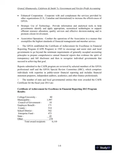 Government and Not-for-Profit Accounting, Binder Ready Version: Concepts and Practices, 7th Edition Solution Manual - Page 7 preview image