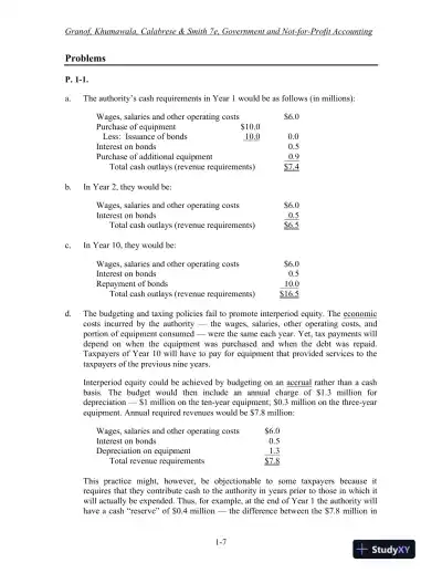 Government and Not-for-Profit Accounting, Binder Ready Version: Concepts and Practices, 7th Edition Solution Manual - Page 8 preview image