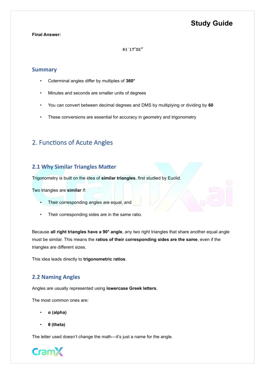 Trigonometry - Trigonometric Functions, page 9