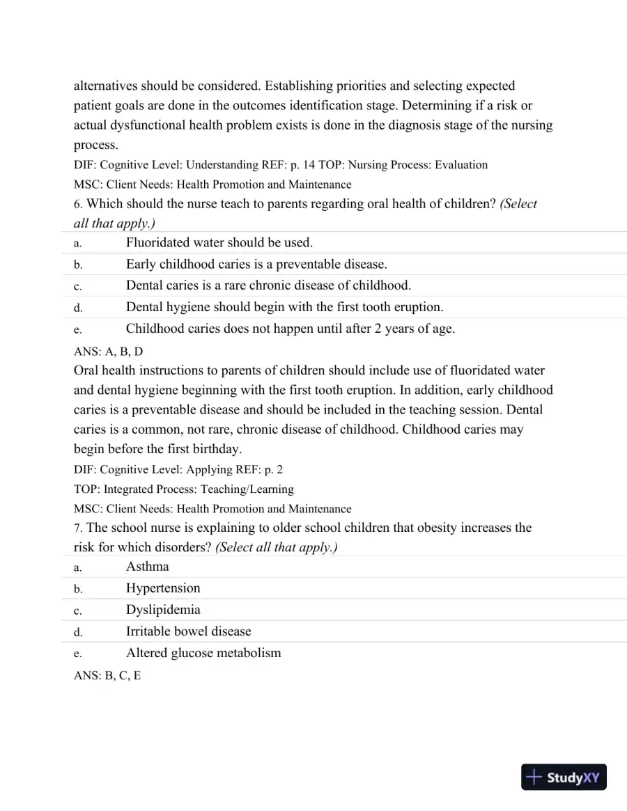 Test Bank For Wongs Nursing Care Of Infants And Children, 10th Edition, page 14