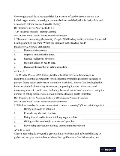 Test Bank For Wongs Nursing Care Of Infants And Children, 10th Edition - Page 15 preview image