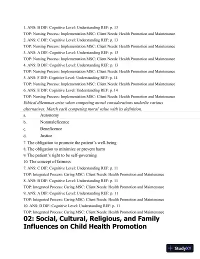 Test Bank For Wongs Nursing Care Of Infants And Children, 10th Edition - Page 17 preview image