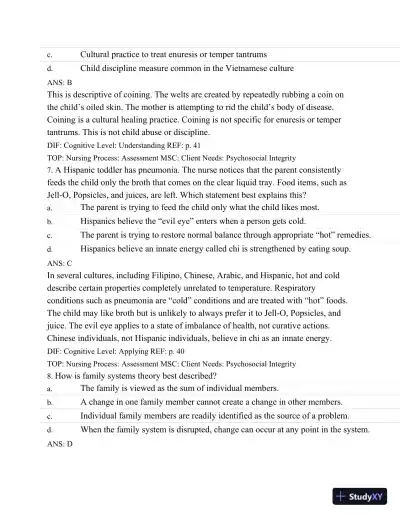 Test Bank For Wongs Nursing Care Of Infants And Children, 10th Edition - Page 21 preview image