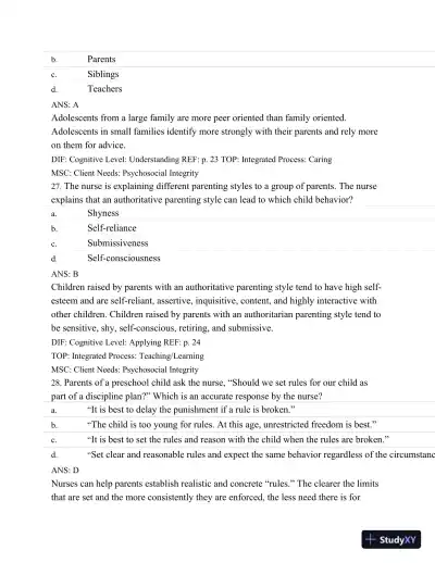 Test Bank For Wongs Nursing Care Of Infants And Children, 10th Edition - Page 31 preview image