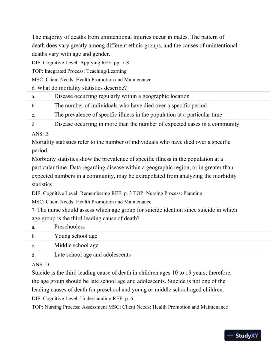 Test Bank For Wongs Nursing Care Of Infants And Children, 10th Edition, page 4