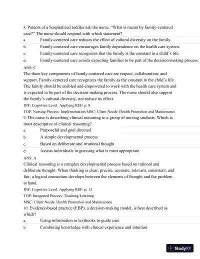 Test Bank For Wongs Nursing Care Of Infants And Children, 10th Edition - Page 5 preview image