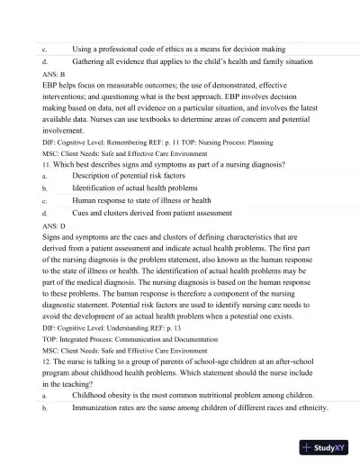 Test Bank For Wongs Nursing Care Of Infants And Children, 10th Edition - Page 6 preview image