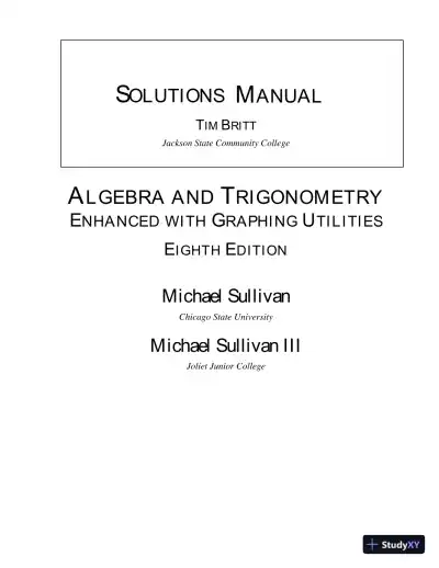 Solution Manual for Algebra and Trigonometry Enhanced with Graphing Utilities, 8th Edition - Page 1 preview image
