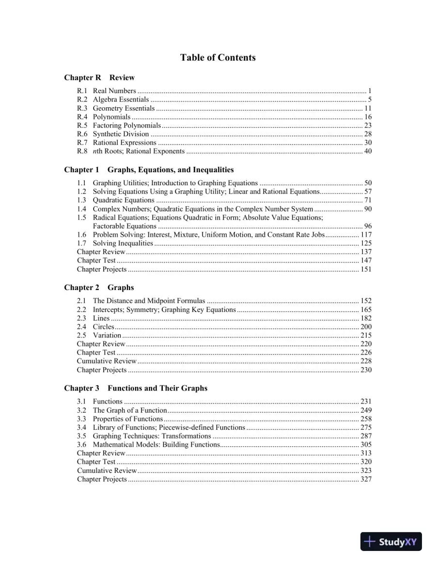 Solution Manual for Algebra and Trigonometry Enhanced with Graphing Utilities, 8th Edition, page 3