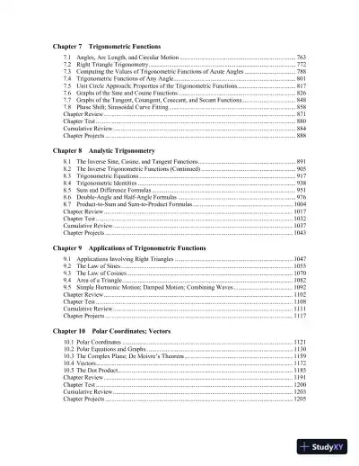 Solution Manual for Algebra and Trigonometry Enhanced with Graphing Utilities, 8th Edition - Page 5 preview image