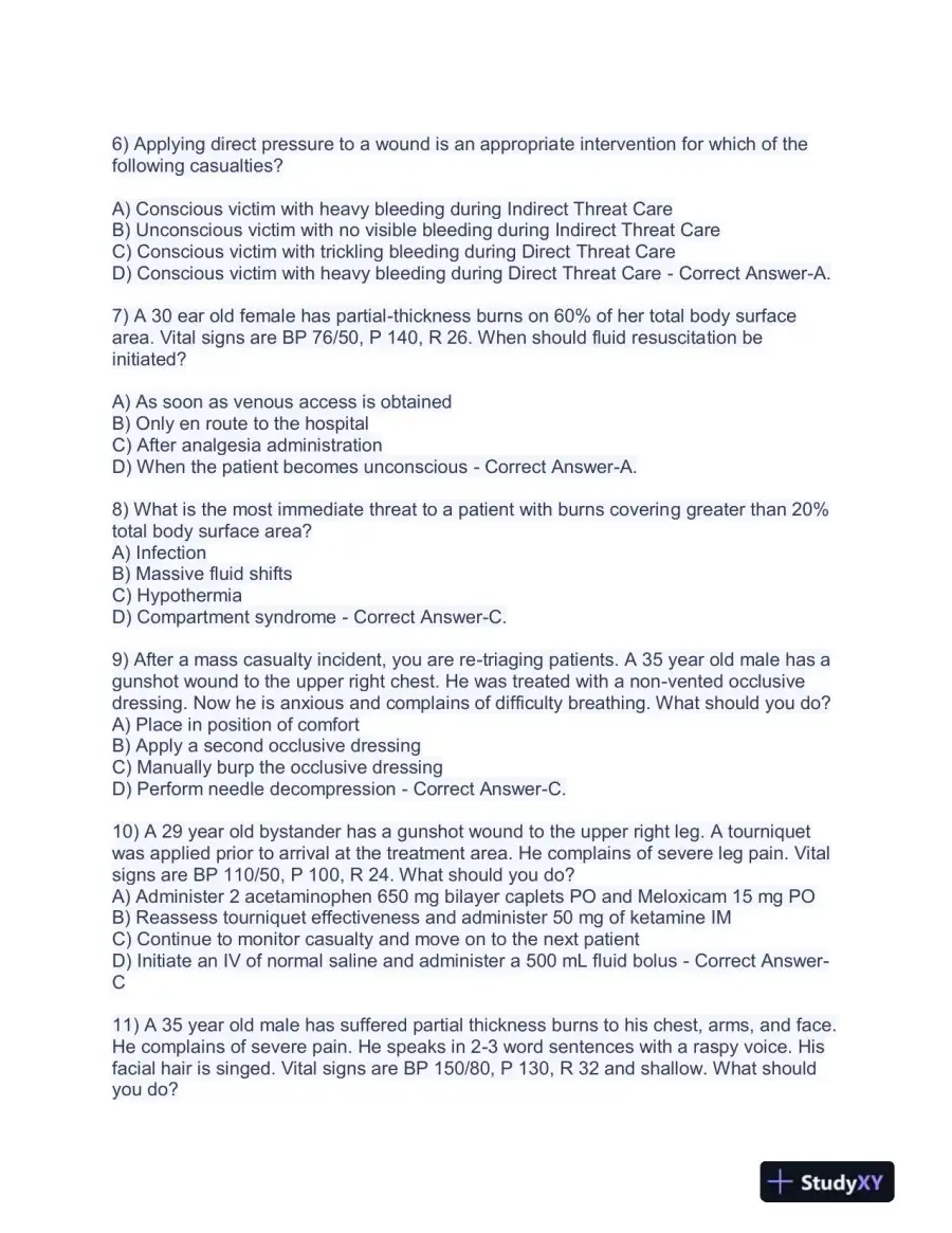 2023 TECC Medical Care Practice Exam With Answers (50 Solved Questions), page 3