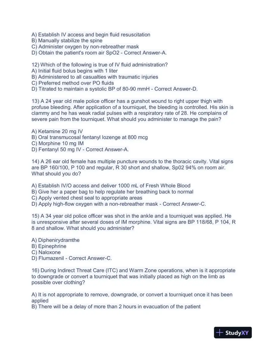 2023 TECC Medical Care Practice Exam With Answers (50 Solved Questions), page 4