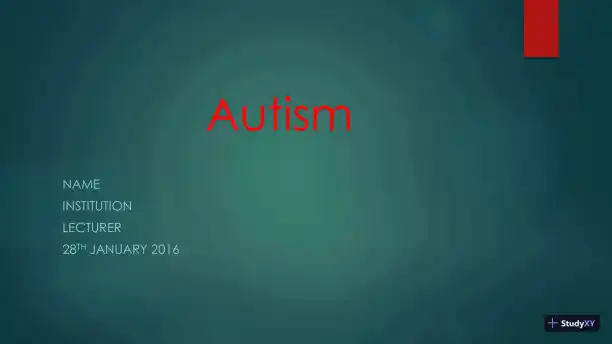 Autism - Page 1 preview image