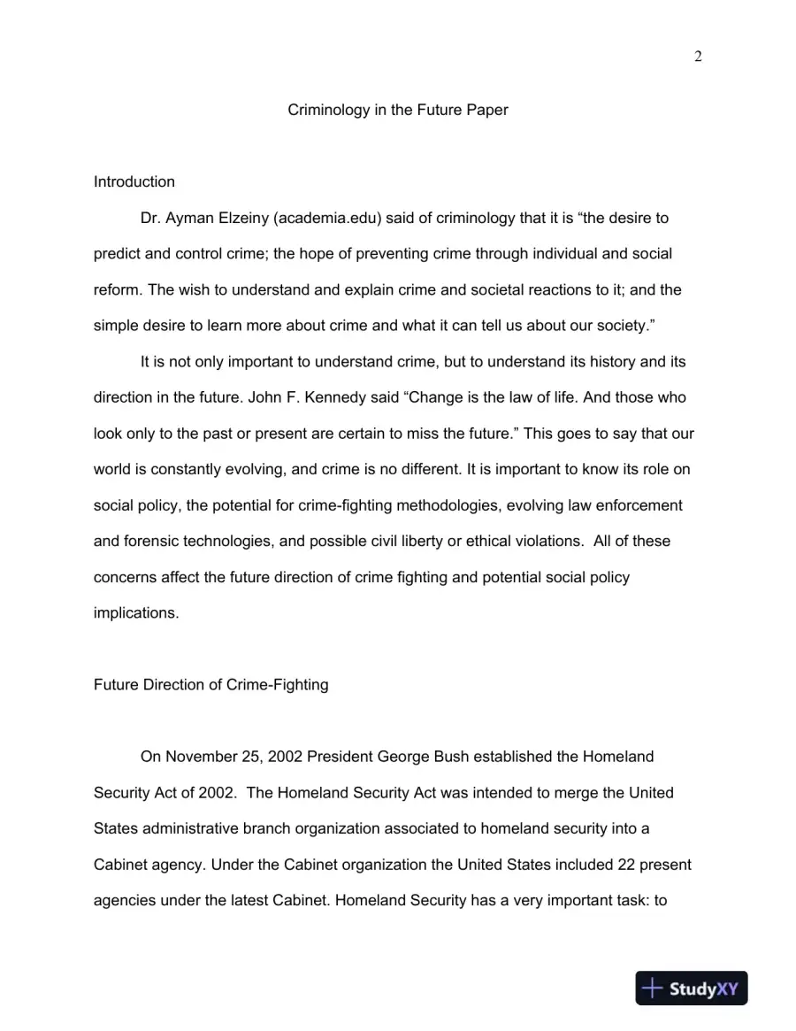 CJA/314 Criminology in the Future Paper, page 3