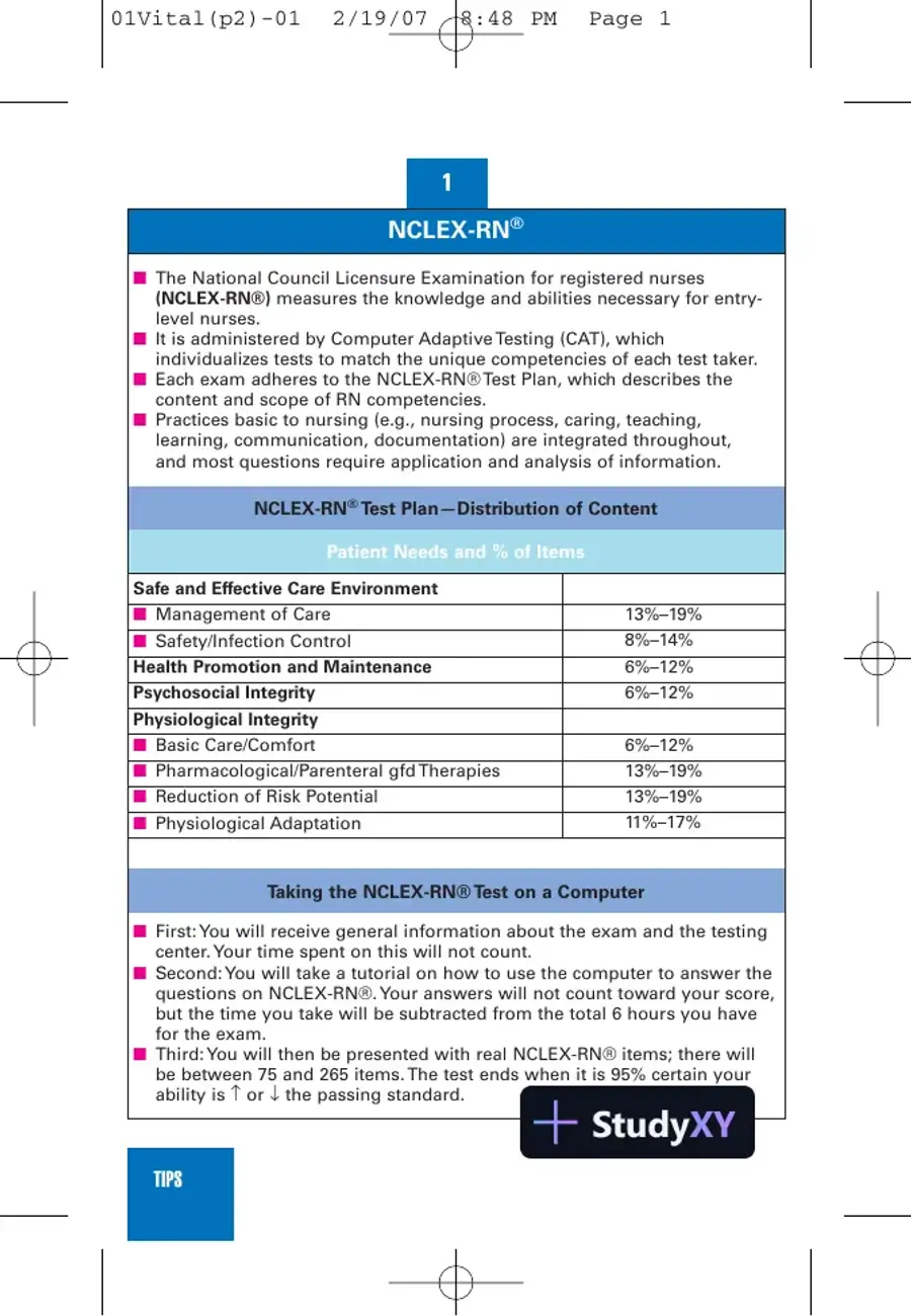NCLEX-RN Notes: Core Review and Exam Prep (2007), page 10