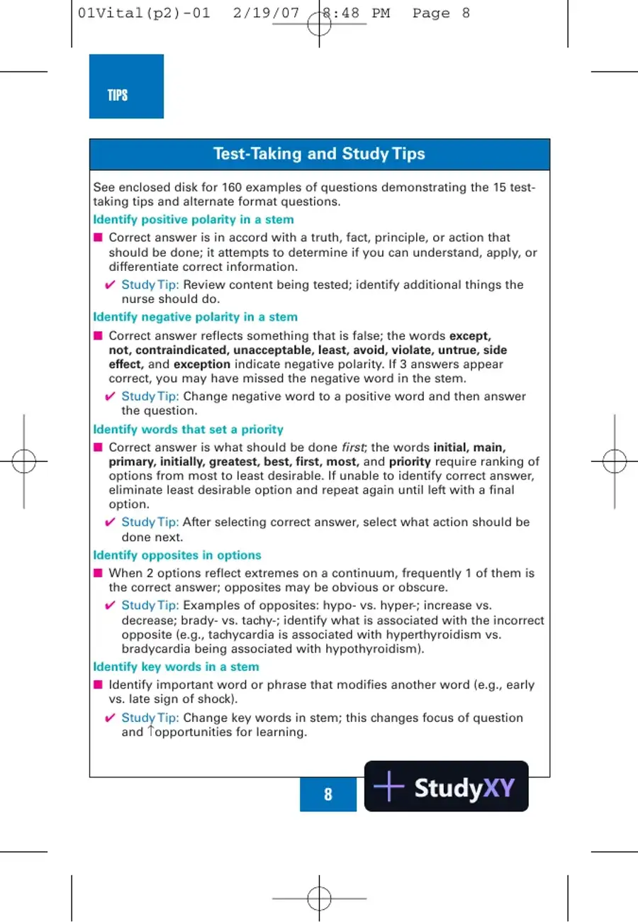 NCLEX-RN Notes: Core Review and Exam Prep (2007), page 17