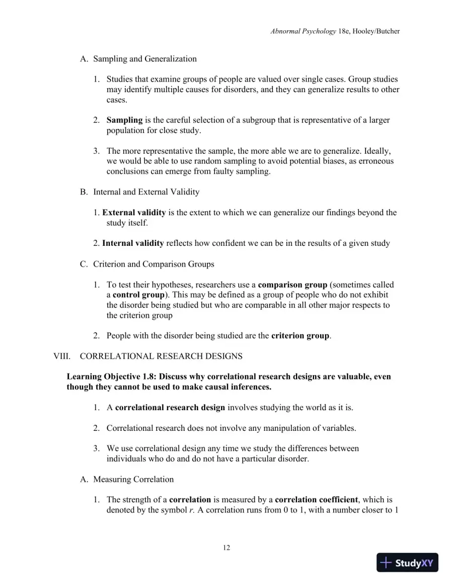 Lecture Notes For Abnormal Psychology, 18th Edition, page 14
