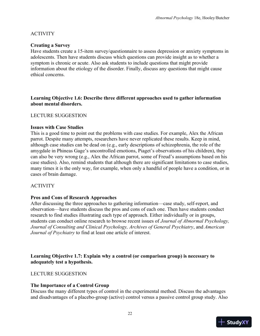 Lecture Notes For Abnormal Psychology, 18th Edition, page 24