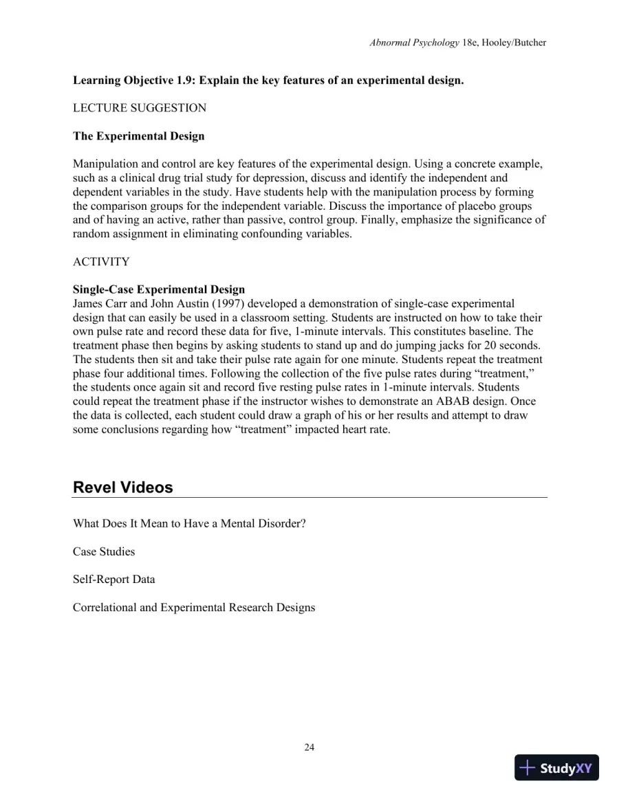 Lecture Notes For Abnormal Psychology, 18th Edition, page 26