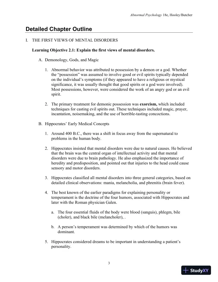 Lecture Notes For Abnormal Psychology, 18th Edition, page 29