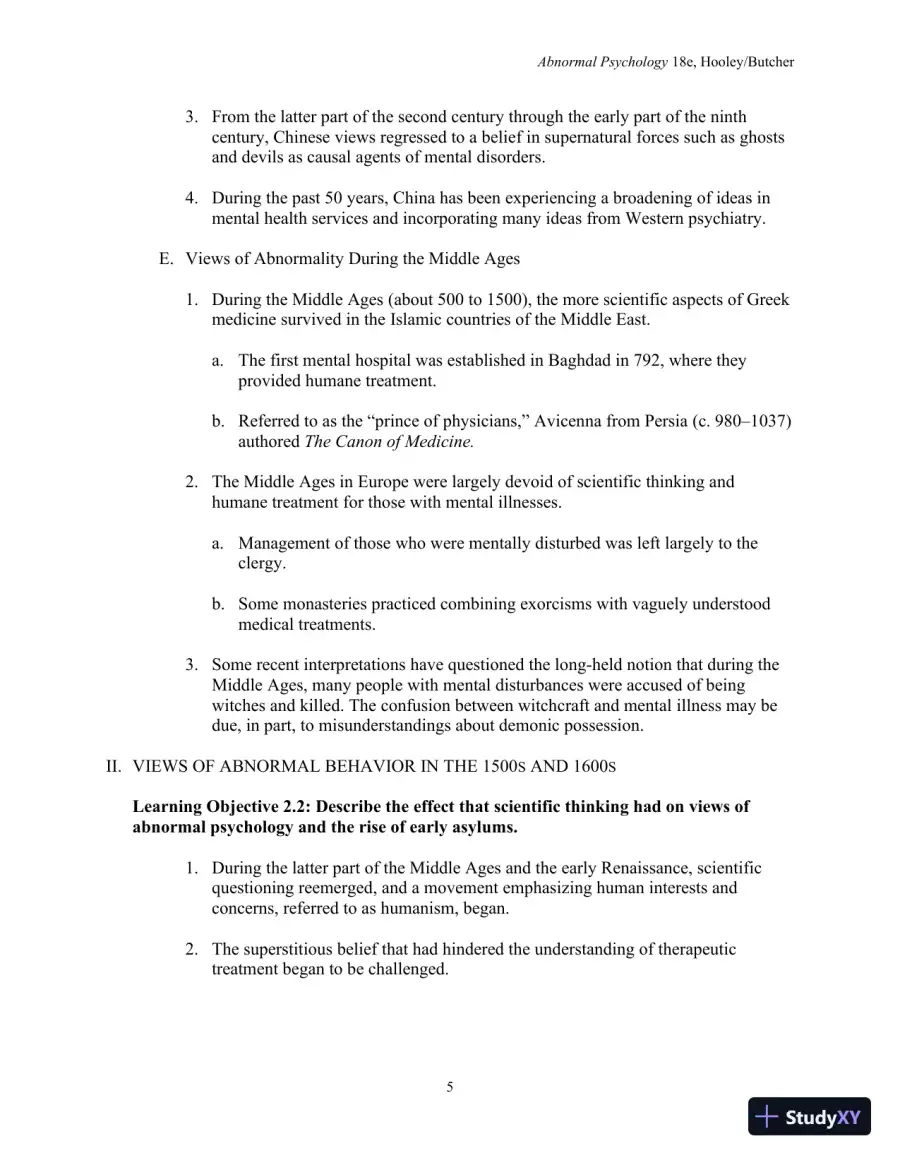 Lecture Notes For Abnormal Psychology, 18th Edition, page 31
