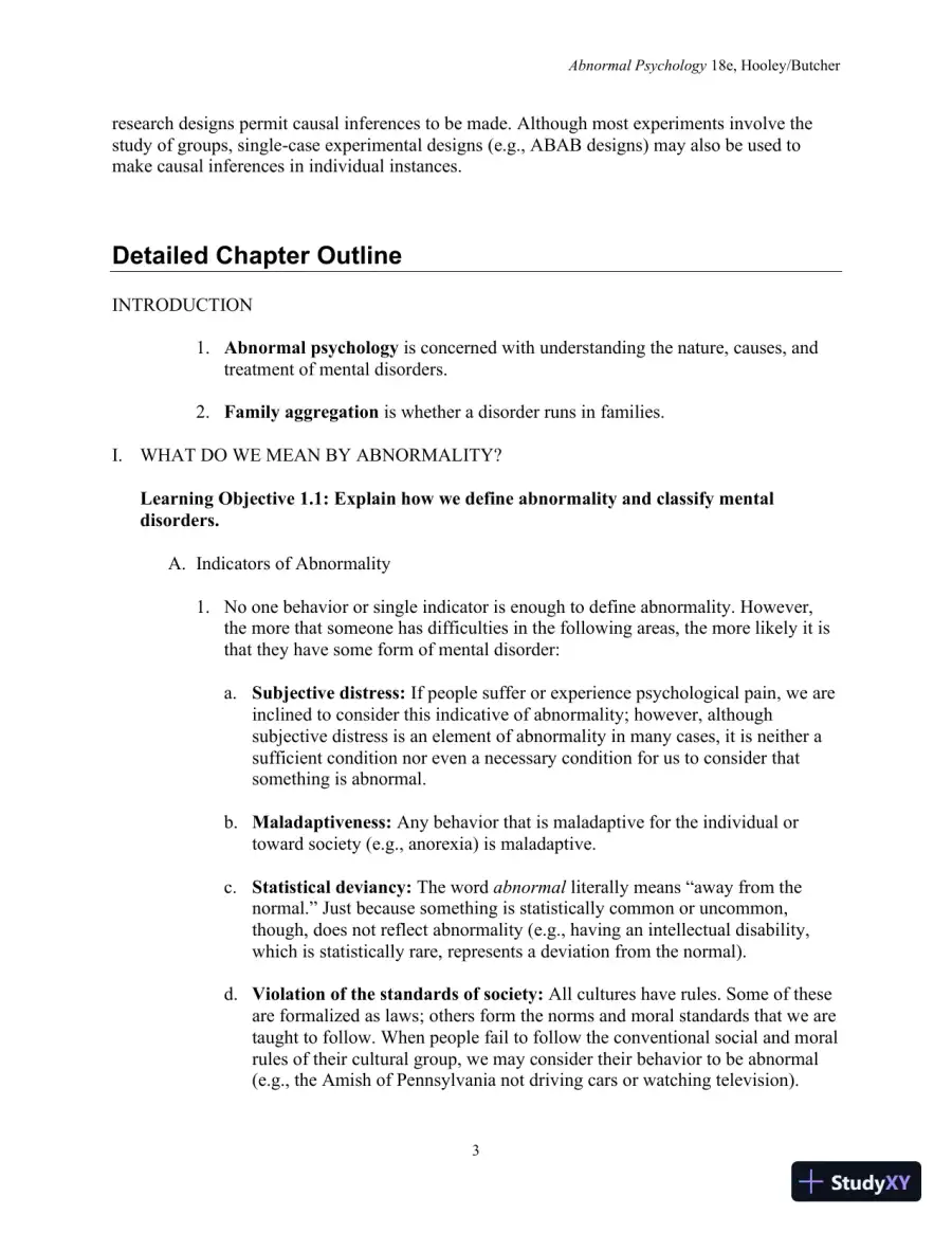 Lecture Notes For Abnormal Psychology, 18th Edition, page 5