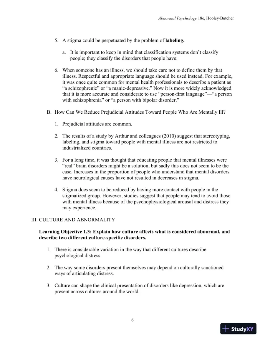 Lecture Notes For Abnormal Psychology, 18th Edition, page 8