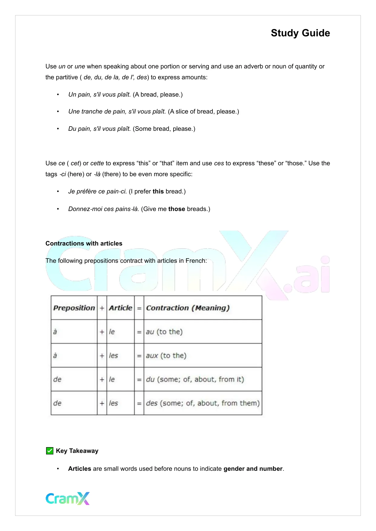 French II – Articles Nouns Pronouns - Page 2 preview image
