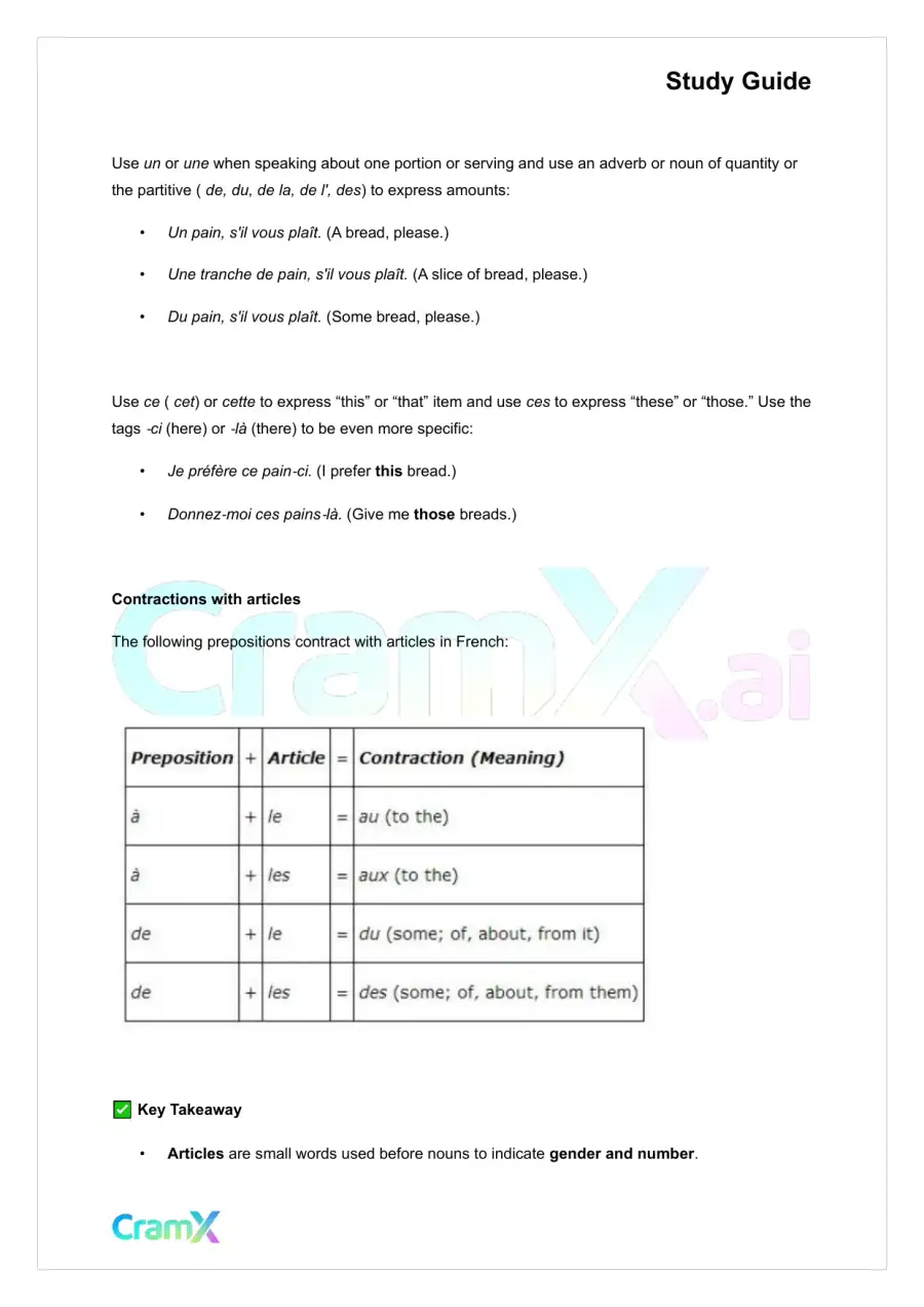 French II – Articles Nouns Pronouns, page 2