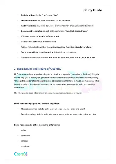 French II – Articles Nouns Pronouns - Page 3 preview image
