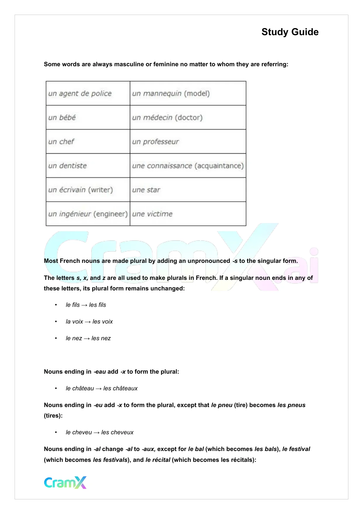 French II – Articles Nouns Pronouns - Page 5 preview image