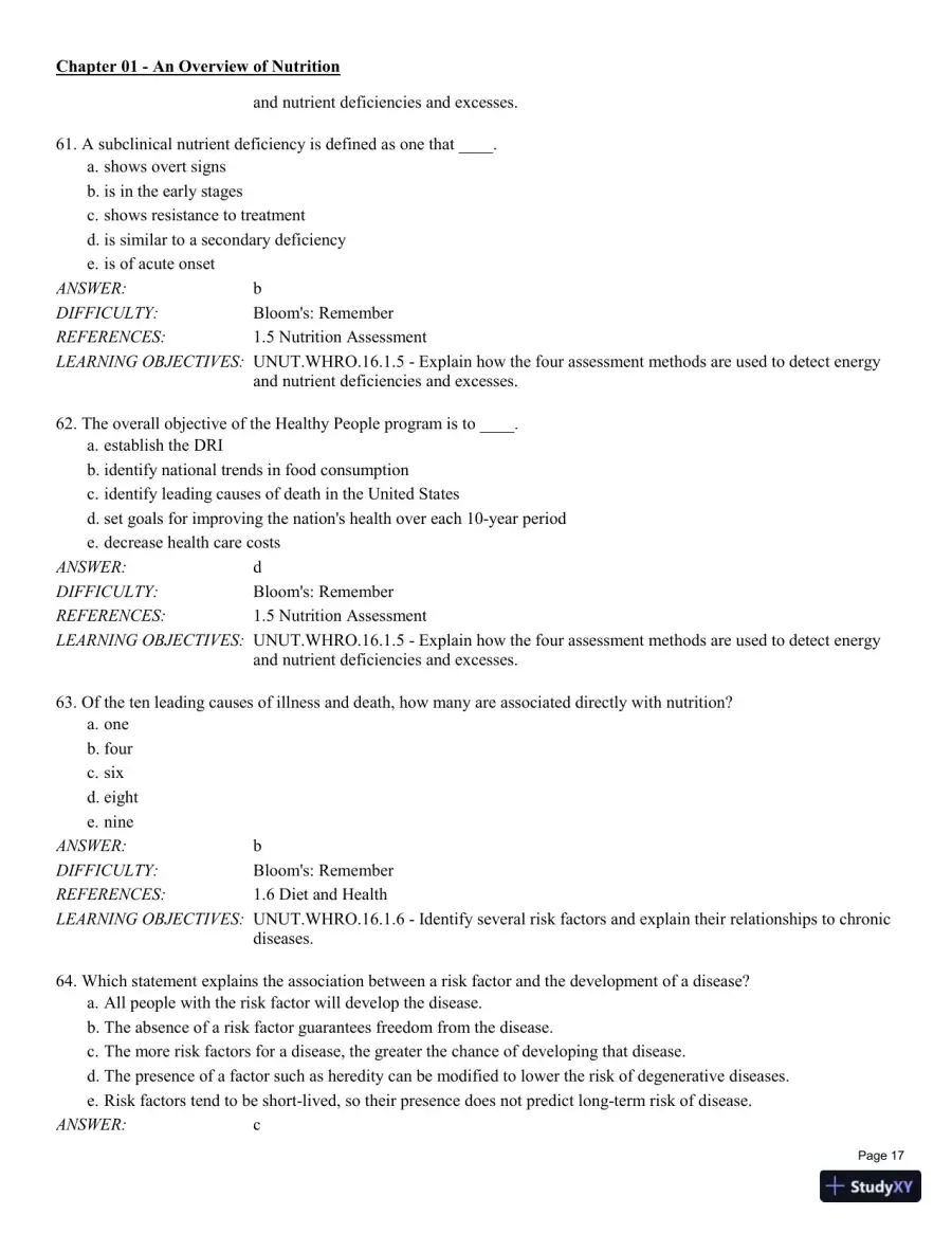 Test Bank For Understanding Nutrition: Dietary Guidelines Update 14th Edition Test Bank, page 18