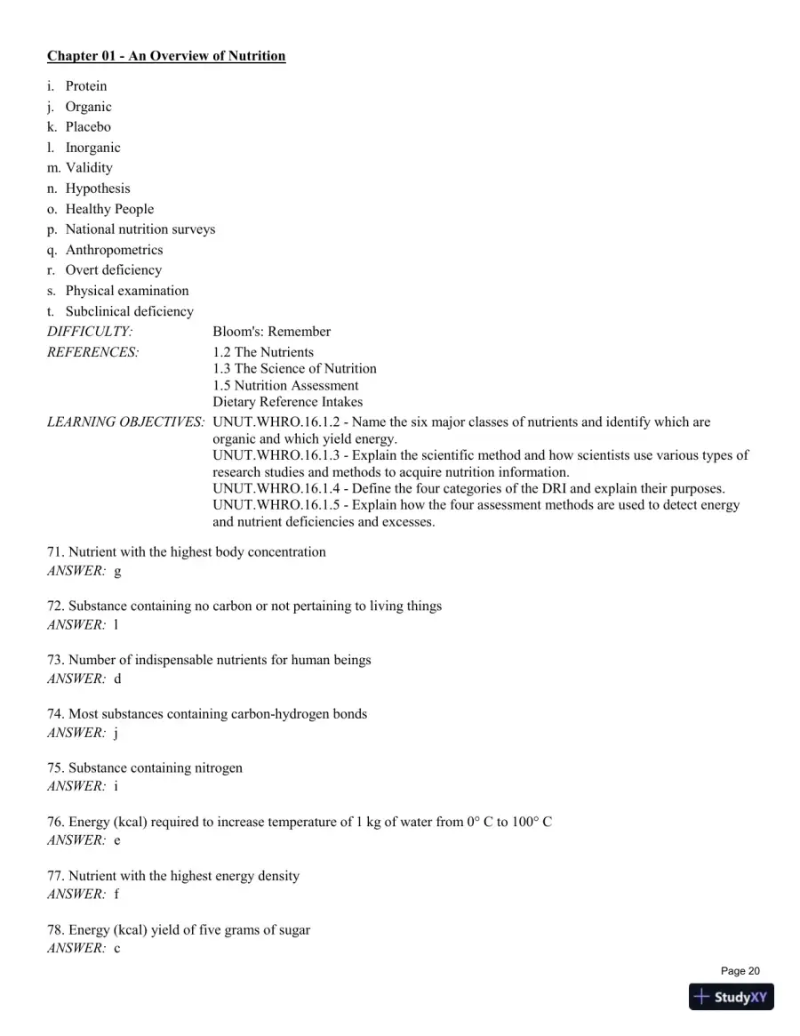 Test Bank For Understanding Nutrition: Dietary Guidelines Update 14th Edition Test Bank, page 21