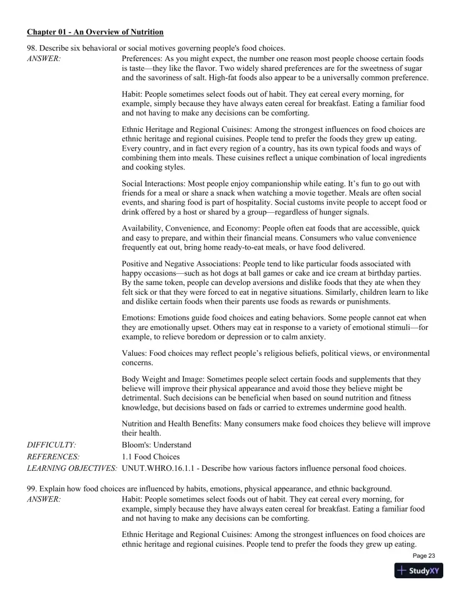 Test Bank For Understanding Nutrition: Dietary Guidelines Update 14th Edition Test Bank, page 24