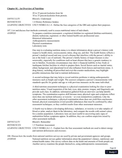 Test Bank For Understanding Nutrition: Dietary Guidelines Update 14th Edition Test Bank - Page 29 preview image