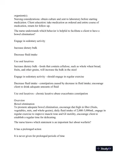 2024 KAPLAN Fundamentals of Nursing Practice Exam With Answers (890 Solved Questions) - Page 7 preview image