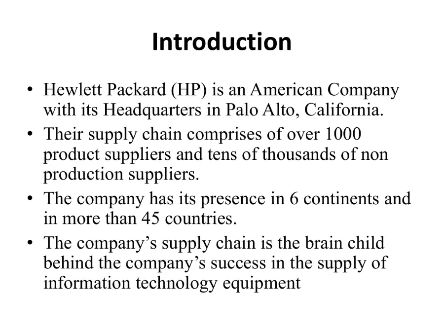 Hewlett Packard Supply Chain Analysis, page 2