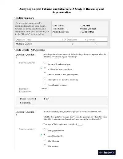 Analyzing Logical Fallacies and Inferences: A Study of Reasoning and Argumentation - Page 1 preview image