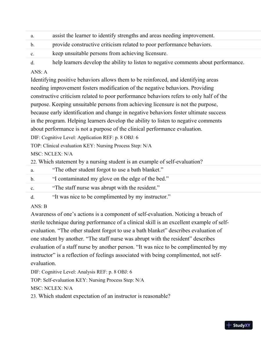 Test Bank For Success In Practical/Vocational Nursing: From Student To Leader, 7th Edition, page 11